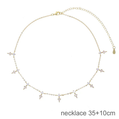 5A Goccia Cubic Zirconia CZ Collana a spina di pesce per le donne Catena color oro Girocollo Gioielli di moda con maglie a catena a serpente geometrico