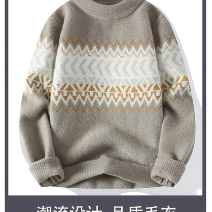 Sweaters men 2023 Winter new arrival thicken sweater Stripe pattern men fashion sweaters autumn Men's wool pullovers MY0799
