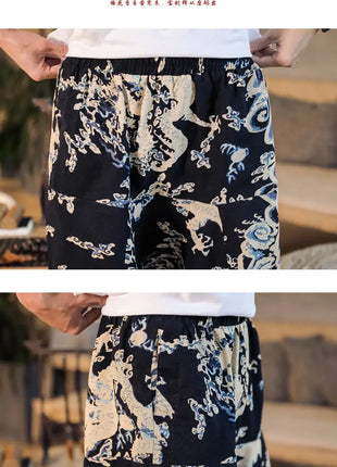 Pantaloni Harem da Uomo 2026 Stile Retrò con Stampa, Pantaloni Jogger Larghi e Comodi con Cavallo Ribassato, Stile Nepal Oversize, Pantaloni Casual da Uomo con Cavallo Ribassato