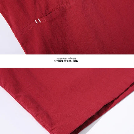 Camicia Estiva da Uomo Stile Cinese Kung Fu Tai Chi, Tinta Unita in Cotone, Comoda, Streetwear Retrò, Abbigliamento Tradizionale