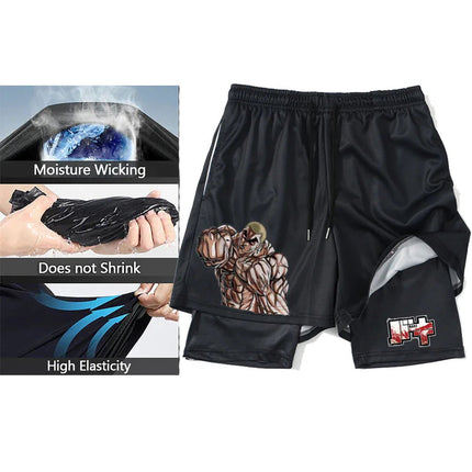 Set di compressione da uomo stampato in 3D anime Top da palestra a maniche corte + pantaloncini da allenamento Set di protezioni per l'atletica traspirante ad asciugatura rapida platinumshop