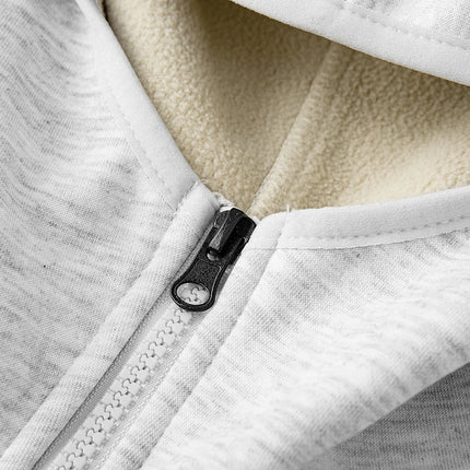 Men's Sweatshirt Set Fleece Jacket Sweatpants 2 Piece Hooded Oversize 6XL 7XL 8XL Tracksuit Winter Warm Zip Outfit Thick Thermal