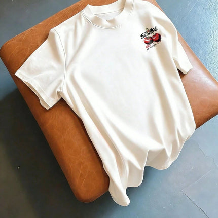 T-shirt casual a maniche corte con stampa retrò alla moda da uomo, primavera/estate