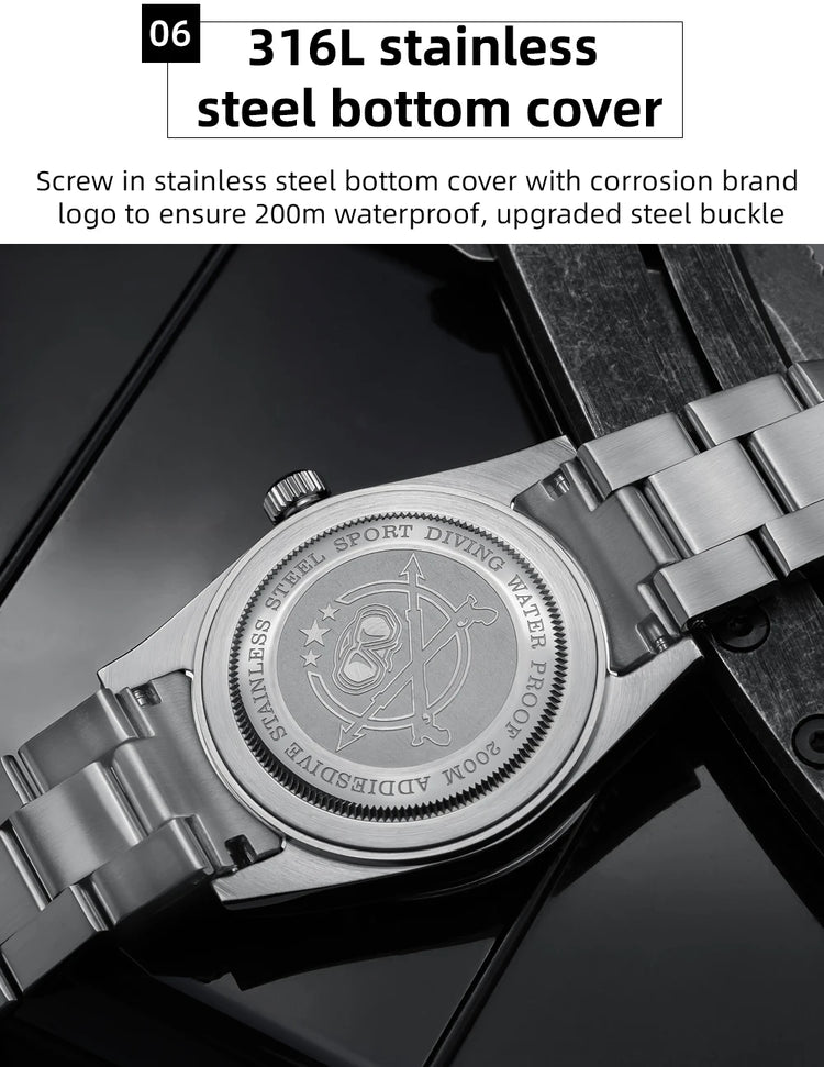 ADDIESDIVE New Gift Watch For Men AD2068 Quartz Watches 39mm Waterproof 200m Ceramic Bezel BGW9 Luminous Diving Leisure Wristwat