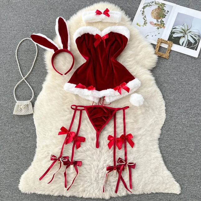 Women's Sexy Lingerie Set Attractive Bra And Panty Outfit with Chest Suspenders Underwear below Waist Sexy Women's Clothes