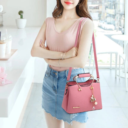 Yogodlns Luxury Pendant Handbag For Women PU Leather Tassel Shuolder Bag Designer Handle Bag Brand Shopping Mommy Shoudler Bag PlatiNum