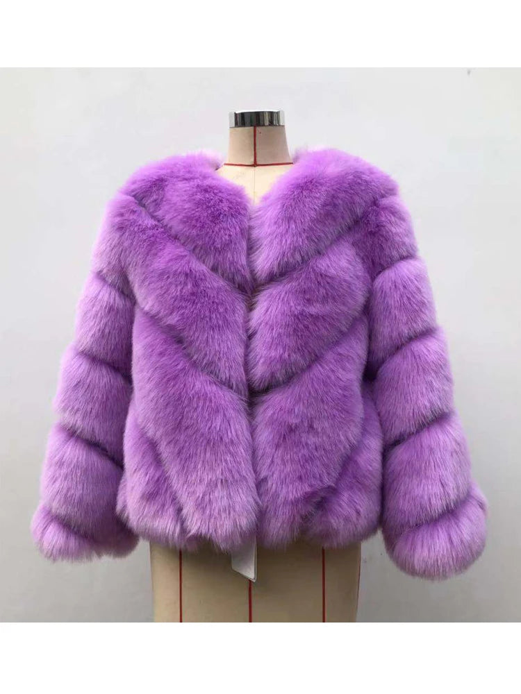 ZADORIN NEW Streetwear Furry Faux Fur Coat Woman Clothing Elegant Long Sleeve Winter Coats Woman Jackets Fourrure Abrigo Mujer