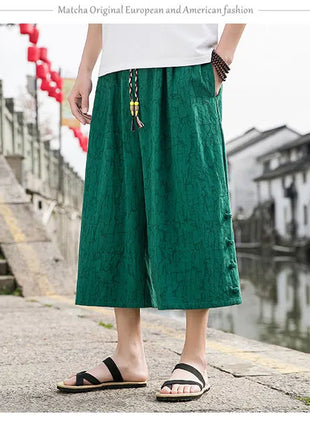 Pantaloni da samurai giapponesi Kimono da uomo Pantaloni casual in cotone retrò da uomo Pantaloni larghi casual Hip Hop Harajuku di alta qualità da uomo