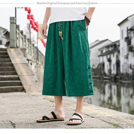 Pantaloni da samurai giapponesi Kimono da uomo Pantaloni casual in cotone retrò da uomo Pantaloni larghi casual Hip Hop Harajuku di alta qualità da uomo