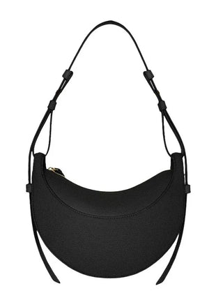 Borsa a tracolla a mezzaluna in pelle liscia, con tracolla regolabile, borsa a tracolla minimalista per l'uso quotidiano