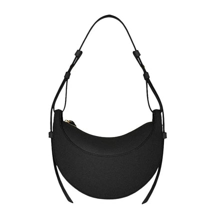 Borsa a tracolla a mezzaluna in pelle liscia, con tracolla regolabile, borsa a tracolla minimalista per l'uso quotidiano