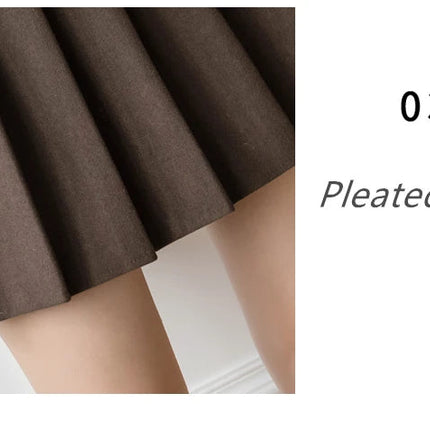 Autumn Winter Woolen Mini Pleated Skirts Women Fashion High Waist Loose A-Line Short Skirt Kawaii School Skater Falda Plisada PlatiNum