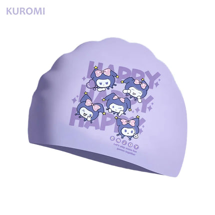 Cuffia da nuoto per bambini per ragazzi e ragazze, capelli lunghi, impermeabile, in silicone ad alta elasticità, per cartoni animati, accessori per piscina