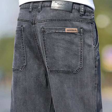 Jeans Larghi da Uomo in Lyocell Sottile, Morbidi e Comodi, Pantaloni alla Moda Primaverili ed Estivi, Denim Lavato di Marca