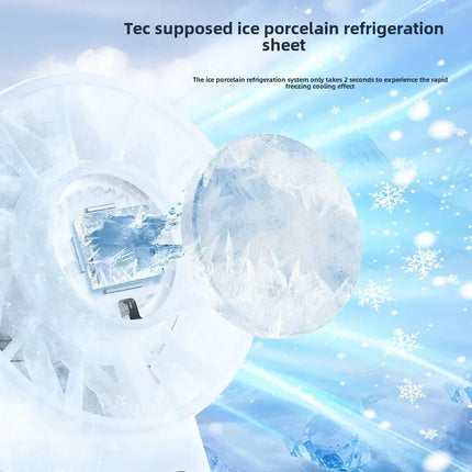 Ventilatore portatile USB ricaricabile con compressione di ghiaccio e raffreddamento ad alta velocità, mini ventilatore pieghevole per viaggi, campeggio, attività all'aperto