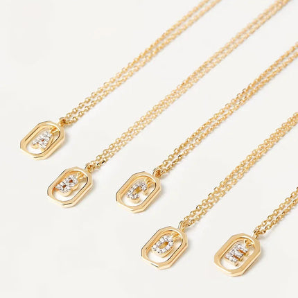 New 925 Sterling Silver Letter Necklace Personalized Charming English Alphabet Pendant Collar Birthday Gift  Exquisite Jewelry PlatiNum