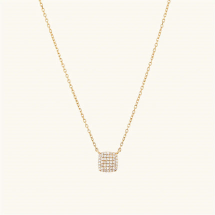 DPLAOPA 925 Sterling Silver Gold Solo trilioni Pave CZ zircone cuscino collana lunga catena pera Choker donne monete di lusso gioielli PlatiNum