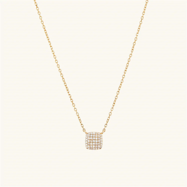 DPLAOPA 925 Sterling Silver Gold Solo trilioni Pave CZ zircone cuscino collana lunga catena pera Choker donne monete di lusso gioielli PlatiNum