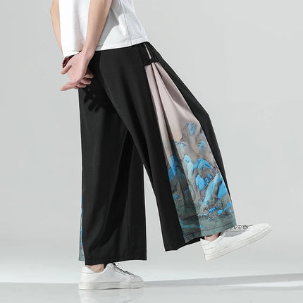 Nuovi pantaloni da uomo e da donna Chinoiserie moda giapponese pantaloni sportivi da uomo larghi di grandi dimensioni abbinati a pantaloni larghi di grandi dimensioni