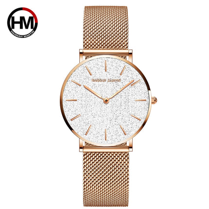 HANNAH MARTIN Movimento al quarzo giapponese in acciaio inossidabile di qualità del marchio Orologio Dropshipping da donna impermeabile da 36 mm in oro rosa completo platinumshop