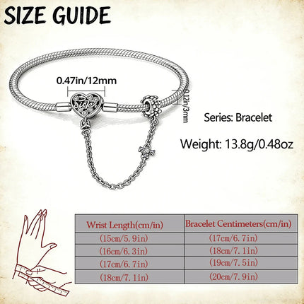 Nuovo Bracciale Originale in Argento 925 con Quadrifoglio Portafortuna e Catena a Serpente, Adatto per Gioielli Fai-da-Te da Donna PlatiNum