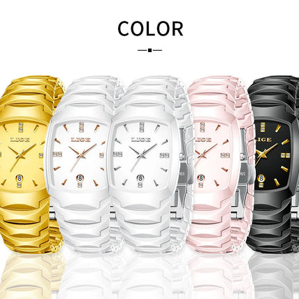 LIGE Orologio da Donna di Lusso alla Moda, Elegante e Semplice, in Acciaio Inossidabile, Casual, al Quarzo, con Calendario, Regalo Romantico per Signore, Novità platinumshop