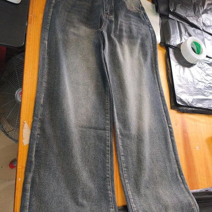 Jeans Vintage Blu Deeptown Y2k da Donna, Stile Giapponese Harajuku a Vita Bassa, Pantaloni in Denim Baggy Stile Anni 2000, Streetwear Americano Autunnale