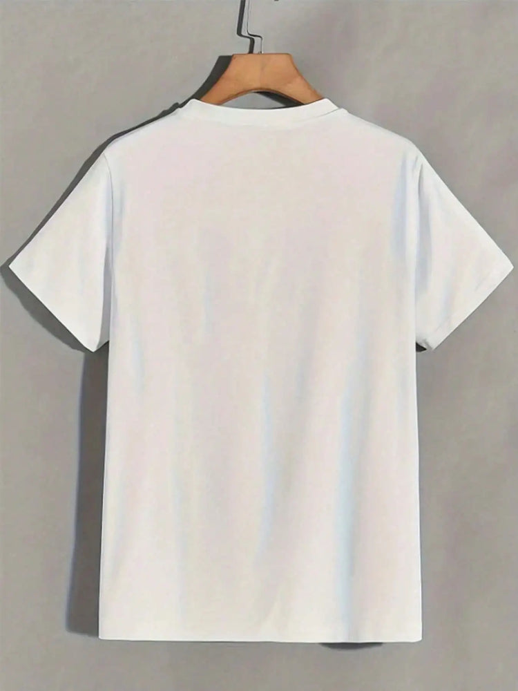 T-shirt estiva da uomo a maniche corte con motivo stampato, stile unisex, adatta per feste in casa come regalo