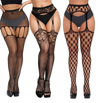 1/3 pezzi collant a rete sexy calze autoreggenti calze autoreggenti per le donne reggicalze calze scava fuori modello collant