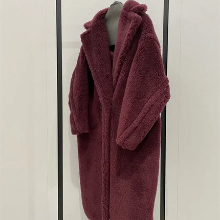 Max Teddy Coat 62% Alpaca 26% Wool 12% Silk Coat Winter Thicken Women's Coat