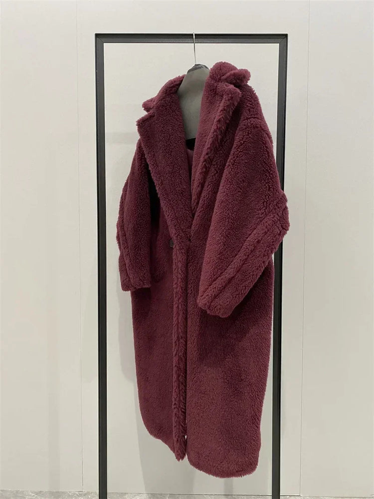 Max Teddy Coat 62% Alpaca 26% Wool 12% Silk Coat Winter Thicken Women's Coat