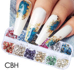 12 Color Gold Foils Gorgeous Nails Glitter Random Aluminum Flakes Paillette Chip Nail Design Shinny Sparkles Nail Art 2027