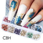 12 Color Gold Foils Gorgeous Nails Glitter Random Aluminum Flakes Paillette Chip Nail Design Shinny Sparkles Nail Art 2027