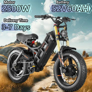【Ultimo Modello 2026】eAhora-Romeo ll Bicicletta Elettrica 2500W Doppio Motore Batteria al Litio 52V60AH Bici Elettrica Fuoristrada Freni Idraulici Doppi e-bike