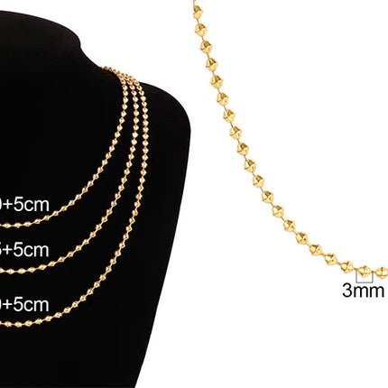 316 Stainless Steel Necklaces For Women Necklace Long Beads Chain Necklace Choker Necklace Bead Necklace Fashion Jewelry Gift PlatiNum