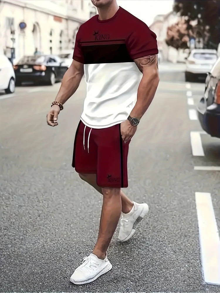 2026 Set da due pezzi casual da uomo di nuovo arrivo estivo 2026 Camicia a maniche corte con stampa
