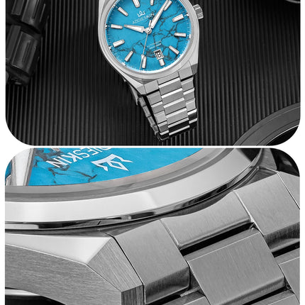 AddiesKIN K010 Turquoise Dial Automatic Mechanical Watch 20Bar Waterproof Sapphire Glass 9015 Movement BGW9 Luminous Men's Watch