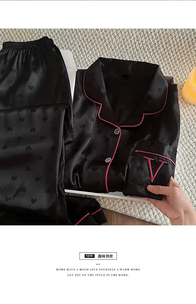 Pigiama floreale da donna della nuova estate Ragazze Estate Piccoli pantaloni freschi a maniche corte Abito da casa in raso di seta ghiacciata Foto reali platinumshop