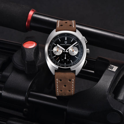 PAGANI DESIGN Orologi da uomo Retro Panda Quadrante Orologio al quarzo da uomo Giappone VK63 Cronografo Vetro zaffiro Orologio da polso da uomo 2024 Nuovo