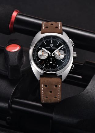PAGANI DESIGN 2025 Nuovo Panda Dial Orologi da uomo Orologio al quarzo di lusso per uomo Giappone VK63 Cronografo sportivo Orologio da polso in vetro zaffiro