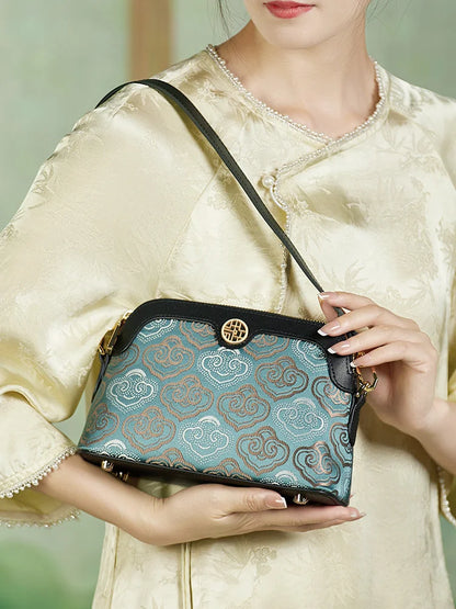 Limited Hot Chinese Style Cow Leather Women Messenger Bag Soft Skin Soft Embroidery Crossbody Bags Purses Royal Stylish #SC1600