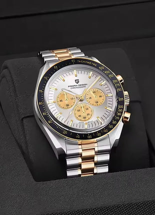 Nuovo Orologio da Uomo PAGANI DESIGN Moon 2026, Orologio al Quarzo di Lusso Dorato per Uomo, Cronografo Sportivo Impermeabile Luminoso con Vetro Zaffiro AR, Lunetta in Ceramica, Acciaio Inossidabile, Regalo per Uomo