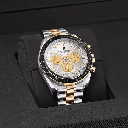 Nuovo Orologio da Uomo PAGANI DESIGN Moon 2026, Orologio al Quarzo di Lusso Dorato per Uomo, Cronografo Sportivo Impermeabile Luminoso con Vetro Zaffiro AR, Lunetta in Ceramica, Acciaio Inossidabile, Regalo per Uomo