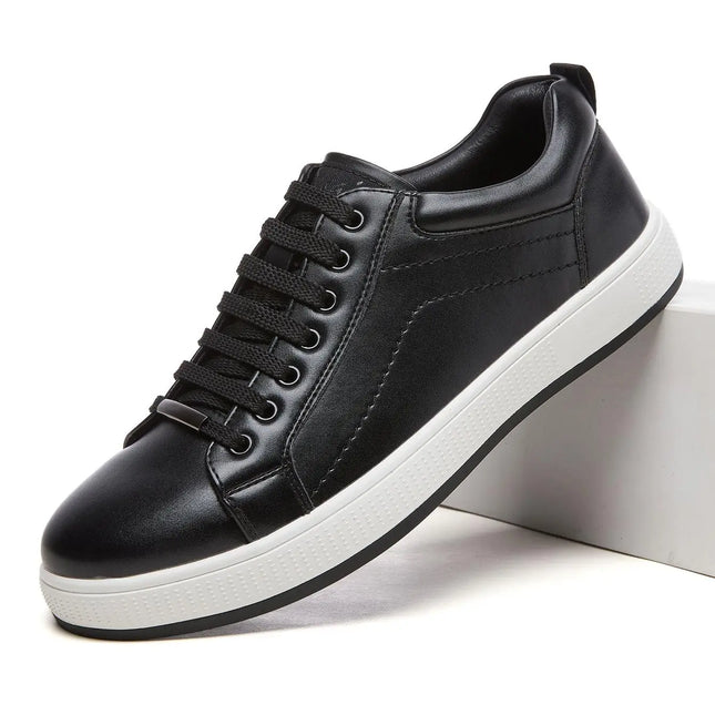 Desai Men's 2026 Autumn Lace‑up Leather Shoes Low Top Casual Skate Sneakers Wear‑resistant Sole For Business Daily Wear