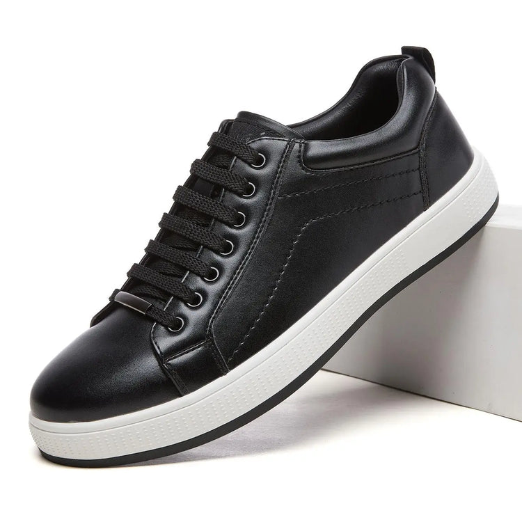 Desai Men's 2026 Autumn Lace‑up Leather Shoes Low Top Casual Skate Sneakers Wear‑resistant Sole For Business Daily Wear