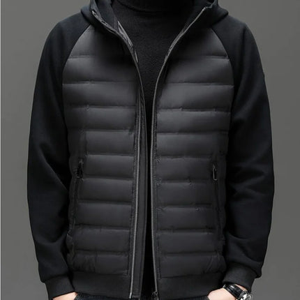 Men's Stylish Hooded Down Jacket 90% Goose Down Short Youth Coat High Quality Fashion Autumn Winter Regular Fit