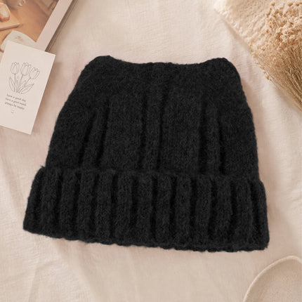 Cute Cat Ear Knitted Beanie Hat for Women Girls, Thickened Windproof Winter Warm Cap, Autumn Winter Daily Wear Accessories