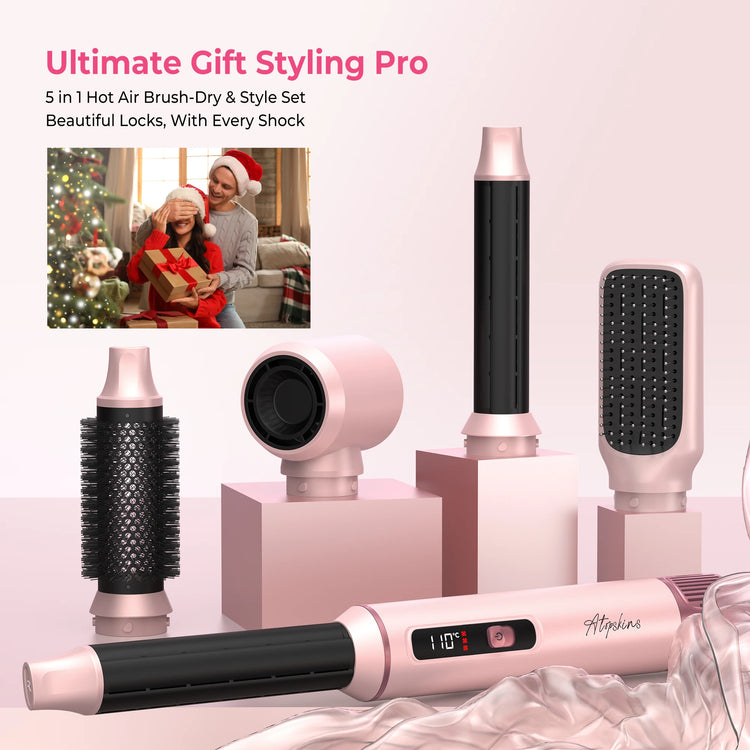 Ukliss 5 in 1 Hair Dryer Hot Comb Set Professional Curling Iron Hair Straightener Styling Tool For Professional Hair Dryer Household