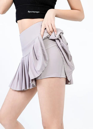 fashionable summer sports shorts women's pleated skirt anti-glare short skirt breathable tennis skirt for outdoor fitness