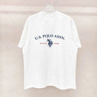 T-shirt da uomo in cotone stile semplice Polo lettera stampa grafica Casual girocollo da uomo a maniche corte Top spedizione gratuita
